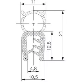 Kombinált profil 5734 / Fekete