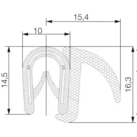 Kombinált profil 6001 / Fekete