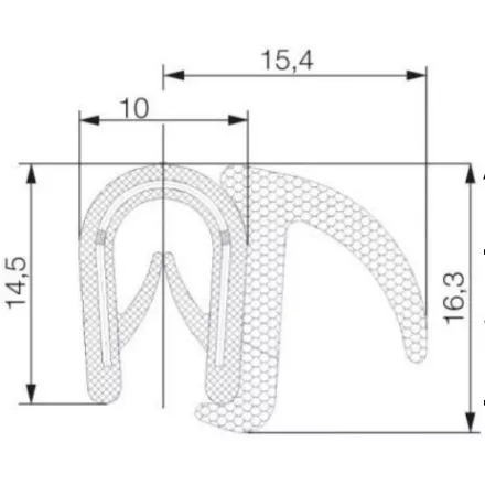 Kombinált profil 6001 / Fekete