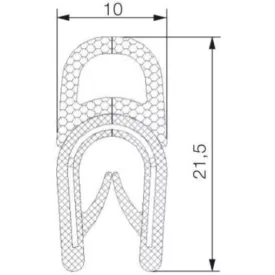 Kombinált profil 6002 / Fekete