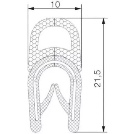 Kombinált profil 6002 / Fekete