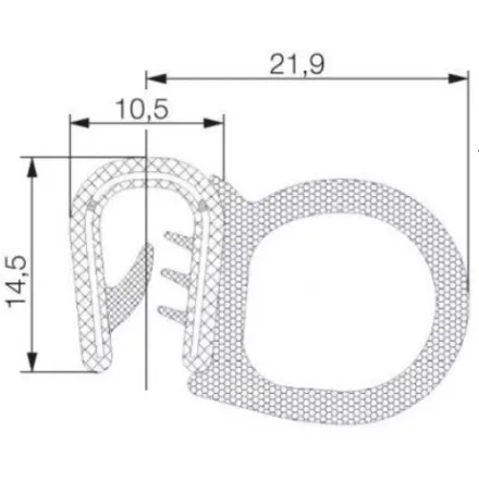 Kombinált profil 6003 / Fekete
