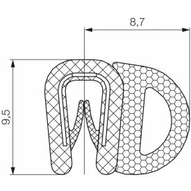 Kombinált profil 6004 / Fekete