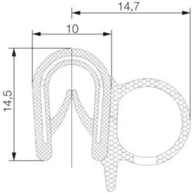 Kombinált profil 6005 / Fekete
