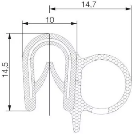 Kombinált profil 6005 / Fekete