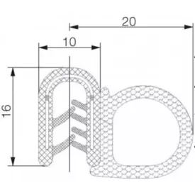 Kombinált profil 6006 / Fekete