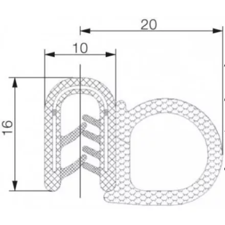Kombinált profil 6006 / Fekete