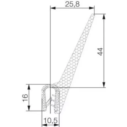 Kombinált profil 6007 / Fekete (Befogási tartomány = 2,5-4 mm)