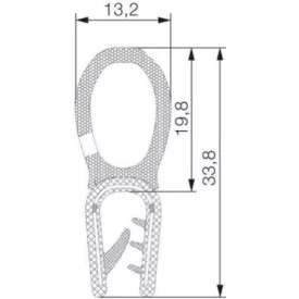   Kombinált profil 6008 / Fekete (Befogási tartomány = 2-4 mm)