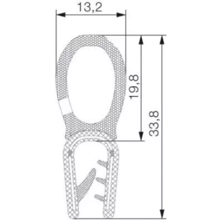 Kombinált profil 6008 / Fekete (Befogási tartomány = 2-4 mm)