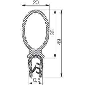 Kombinált profil 6009 / Fekete