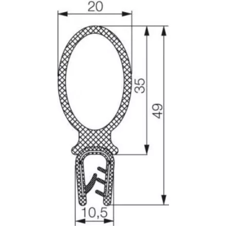 Kombinált profil 6009 / Fekete