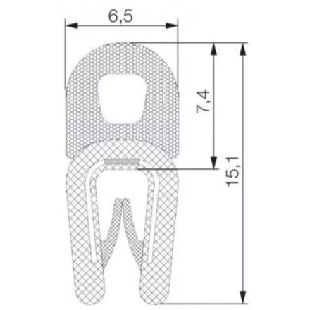 Kombinált profil 6011 / Fekete