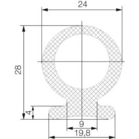 Omega profil 4501 / Fekete