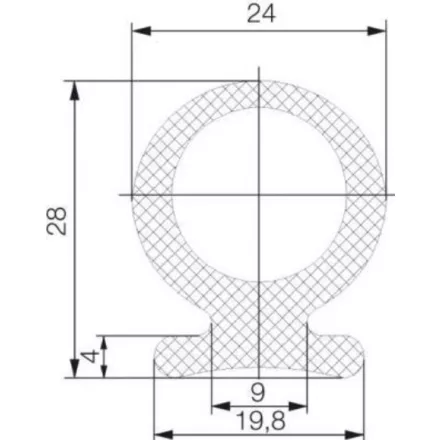 Omega profil 4501 / Fekete