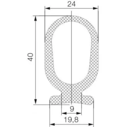 Omega profil 4502 / Fekete