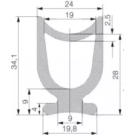 Omega profil 4504 / Fekete