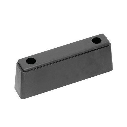 125 x 43 x 70 / 60 mm / Rámpaütköző két furattal / Gumi kem = 72 Shore-A / Anyaga = SBR