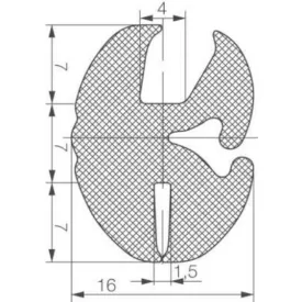 Szélvédő keret 5006 / Fekete
