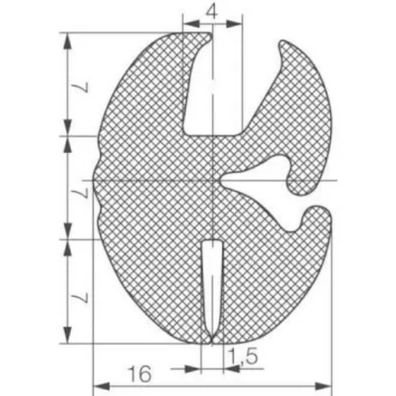Szélvédő keret 5006 / Fekete