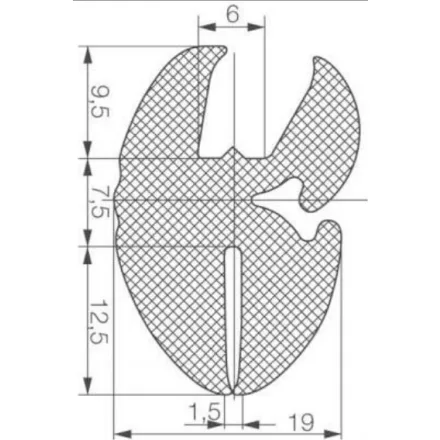 Szélvédő keret 5007 / Fekete