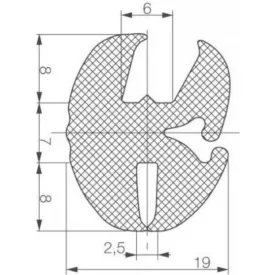 Szélvédő keret 5011 / Fekete
