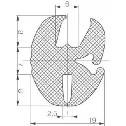 Szélvédő keret 5011 / Fekete
