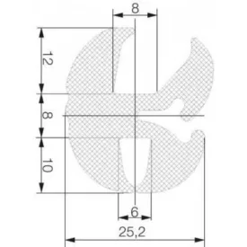 Szélvédő keret 5013 / Fekete