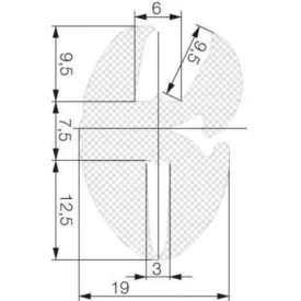 Szélvédő keret 5017 / Fekete