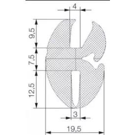 Szélvédő keret 5027 / Fekete