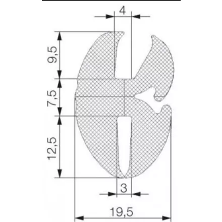 Szélvédő keret 5027 / Fekete