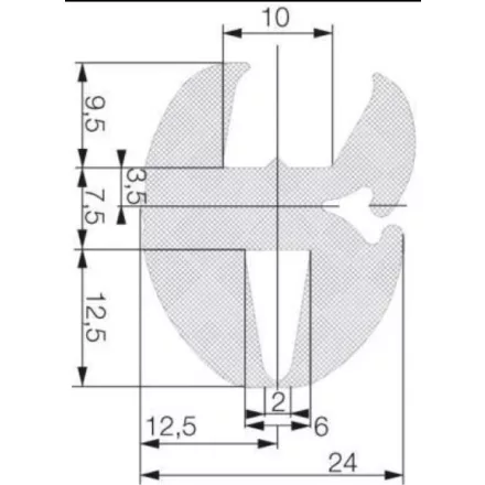 Szélvédő keret 5030 / Fekete
