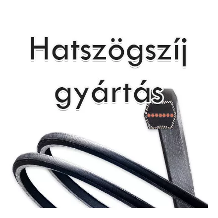 Hatszögszíjak gyártása (Felirat a szíjon: profil x hosszméret)