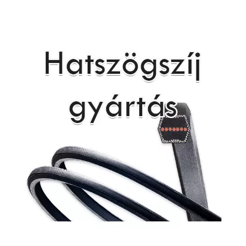   Hatszögszíjak gyártása (Felirat a szíjon: profil x hosszméret)