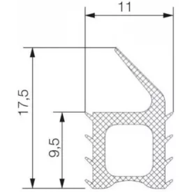 Tömítő profil 9001 / Fekete