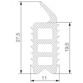 Tömítő profil 9003 / Fekete
