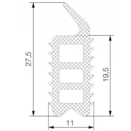 Tömítő profil 9003 / Fekete