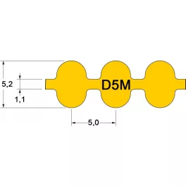 D5M (D-HTD) profilú szíjak