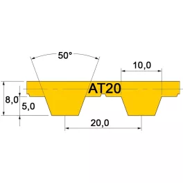 AT20 Profil-Zahnriemen