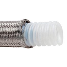 Acélfonatos hullámos teflon tömlő