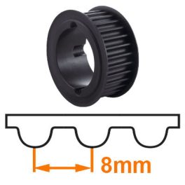 S8M (STD) profile taper bush timing belt pulleys