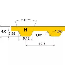 H (PU Meterware) Profil-Zahnriemen