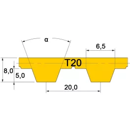 T20 Profil-Zahnriemen