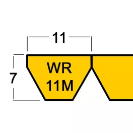 Átlapolt WR 11M profilú szíjak