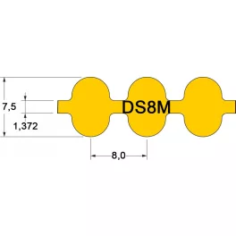 DS8M (D-STD) profilú szíjak