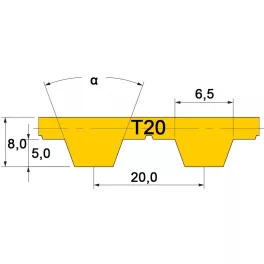 T20 profilú szíjak
