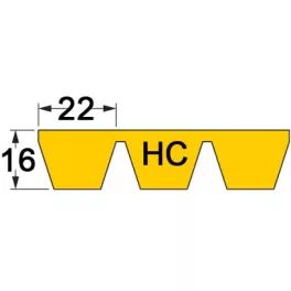 HC/22 profilú átlapolt szíjak