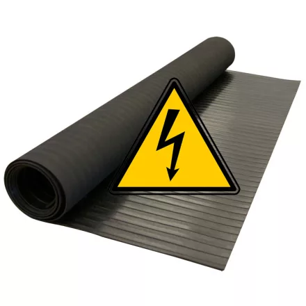 5 mm / Fekete / Elektromos szigetelő gumilemez / Tekercsmagasság = 1300 mm (FIX)