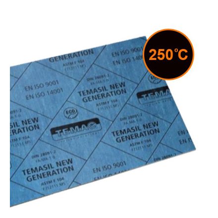 0,8 mm / Azbesztmentes tömítőlemez / Kék / 250 C / 1500 x 1500 mm / (Temasil NG)